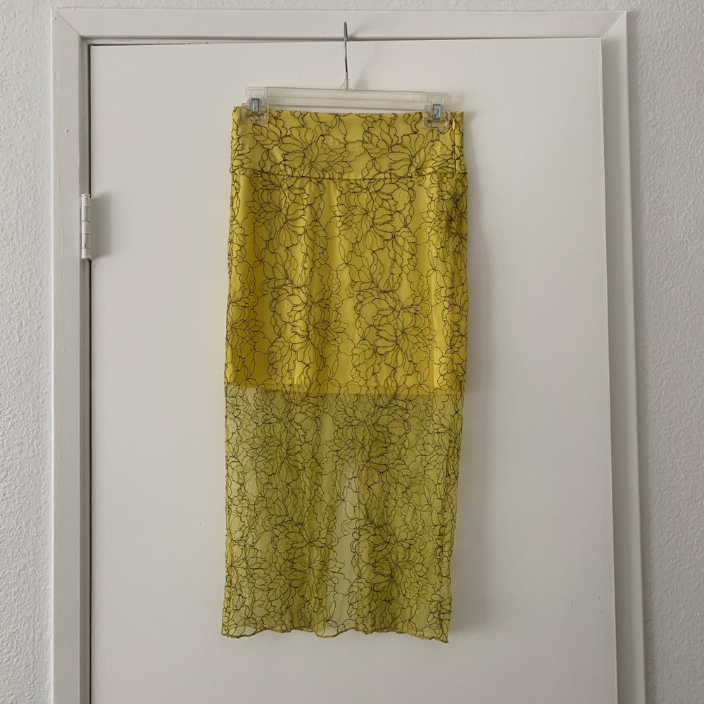 Zara Lace Midi Skirt Sz XS NWOT